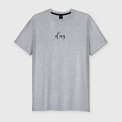 Футболка slim-fit Day italics couple, цвет: меланж