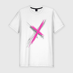 Футболка slim-fit Коллекция Get inspired! Pink cross Абстракция P-cr, цвет: белый