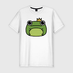 Футболка slim-fit Frog Lucky король, цвет: белый