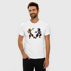 Футболка slim-fit Солнце и Луна из FNAF 5, цвет: белый — фото 2