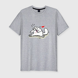 Футболка slim-fit Кот Саймон Сердечко Love, цвет: меланж