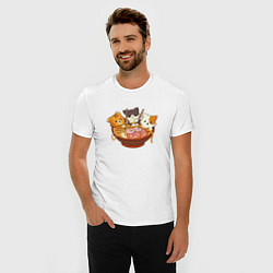 Футболка slim-fit Kawaii Cat Ramen, цвет: белый — фото 2