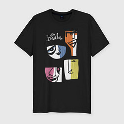 Футболка slim-fit The Beatles, Портреты, цвет: черный