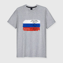 Футболка slim-fit Для дизайнера Флаг России Color codes, цвет: меланж