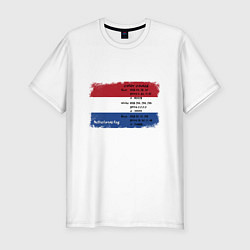 Футболка slim-fit Для дизайнера Флаг Нидерландов, цвет: белый
