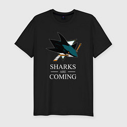 Футболка slim-fit Sharks are coming, Сан-Хосе Шаркс San Jose Sharks, цвет: черный