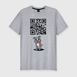 Футболка slim-fit Пожрать есть чё? QR-code!, цвет: меланж