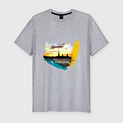 Футболка slim-fit Санкт-Петербург St Petersburg, цвет: меланж
