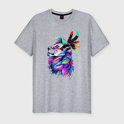 Футболка slim-fit Art lion!, цвет: меланж