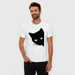 Футболка slim-fit Всё тот же чёрный котяра!, цвет: белый — фото 2