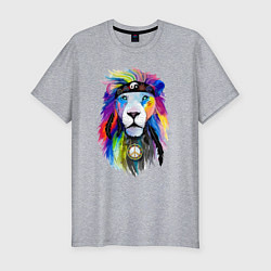 Футболка slim-fit Color lion! Neon!, цвет: меланж