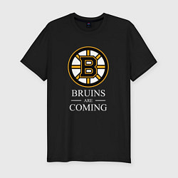 Футболка slim-fit Boston are coming, Бостон Брюинз, Boston Bruins, цвет: черный