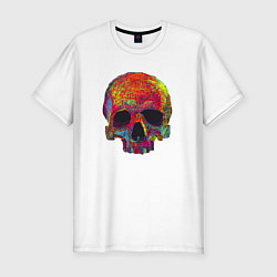 Футболка slim-fit Cool color skull, цвет: белый