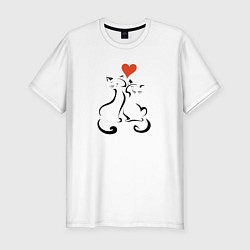Мужская slim-футболка Влюбленныекотэ