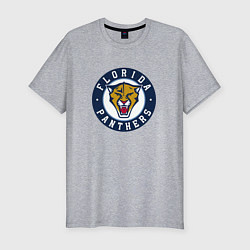 Футболка slim-fit Florida Panthers Флорида Пантерз Логотип, цвет: меланж