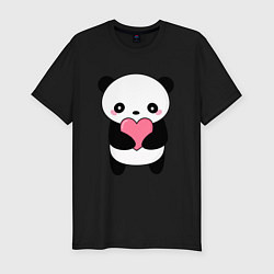 Мужская slim-футболка КАВАЙНЫЙ ПАНДА KAWAII PANDA