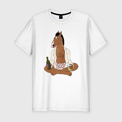 Мужская slim-футболка Медитирующий БоДжек