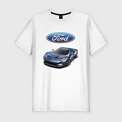 Футболка slim-fit Ford - legendary racing team!, цвет: белый