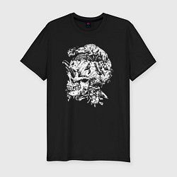 Футболка slim-fit Skull & Wolf, цвет: черный