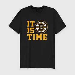 Футболка slim-fit It Is Boston Bruins Time, Бостон Брюинз, цвет: черный