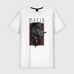 Футболка slim-fit Обезьяна мафиози, цвет: белый