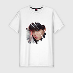 Футболка slim-fit Agust D SUGA BTS, цвет: белый