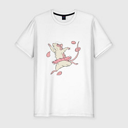 Футболка slim-fit Мышь-балерина, цвет: белый