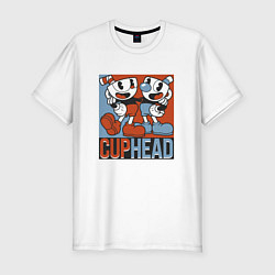 Футболка slim-fit Cuphead and Mugman Show, цвет: белый