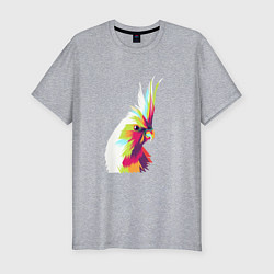 Футболка slim-fit Цветной попугай Colors parrot, цвет: меланж