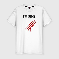 Футболка slim-fit Все в порядке im fine, цвет: белый