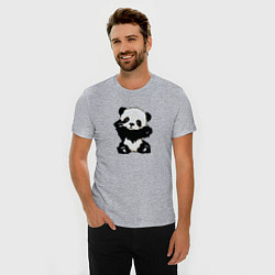 Футболка slim-fit Cute Baby Panda, цвет: меланж — фото 2