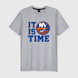 Футболка slim-fit It Is New York Islanders Time Нью Йорк Айлендерс, цвет: меланж