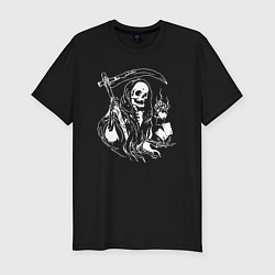 Футболка slim-fit Игра со смертью, цвет: черный