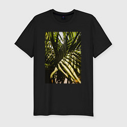 Мужская slim-футболка Тропические Листья В Тени
