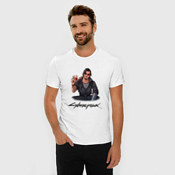 Футболка slim-fit Cyberpunk 2077 Johnny Джонни, цвет: белый — фото 2