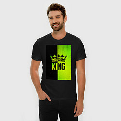 Футболка slim-fit Надпись KING, цвет: черный — фото 2