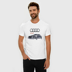 Футболка slim-fit Audi Germany Car, цвет: белый — фото 2