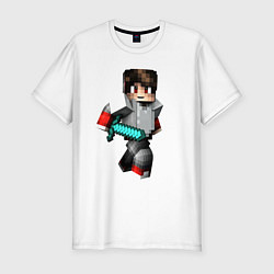 Футболка slim-fit Minecraft Warrior Hero, цвет: белый