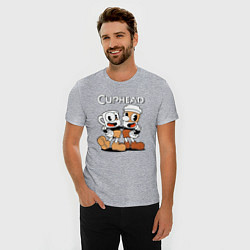 Футболка slim-fit Cuphead 2 чашечки, цвет: меланж — фото 2