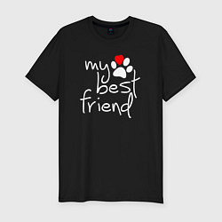 Футболка slim-fit My best friend - Мой лучший друг, цвет: черный