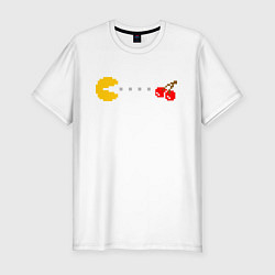 Футболка slim-fit Pac-man 8bit, цвет: белый