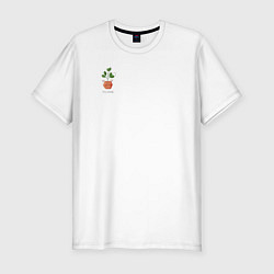 Мужская slim-футболка Зеленое растение