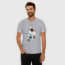 Футболка slim-fit Чашки Cuphead, цвет: меланж — фото 2