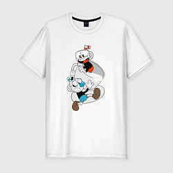 Футболка slim-fit Чашки Cuphead, цвет: белый