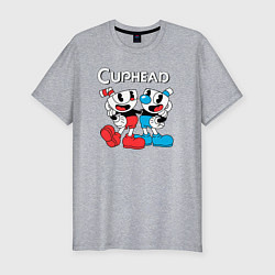 Футболка slim-fit Cuphead Чашечки, цвет: меланж