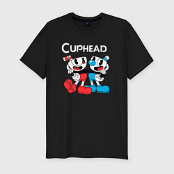 Футболка slim-fit Cuphead Чашечки, цвет: черный