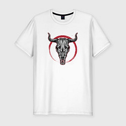 Мужская slim-футболка Череп буйвола