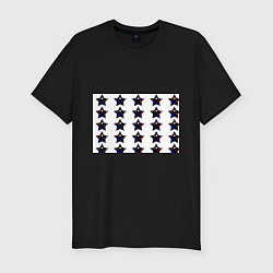 Мужская slim-футболка Звёзды в цветах флага России