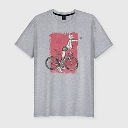 Футболка slim-fit Bike punk cats, цвет: меланж