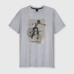 Футболка slim-fit Bike punk girl fix, цвет: меланж